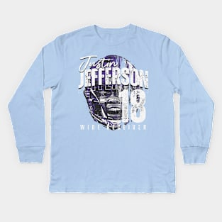 Justin Jefferson Minnesota Half Face Kids Long Sleeve T-Shirt